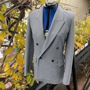 Grey ZARA Double Breasted Waist Coat Blazer Size SMALL